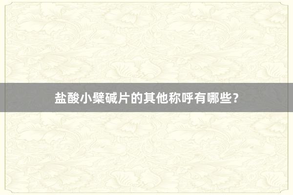 盐酸小檗碱片的其他称呼有哪些？